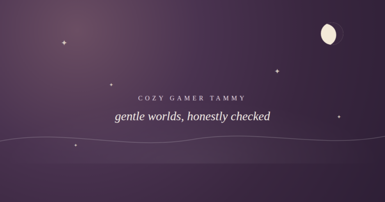 Abstract branded illustration for Cozy Gamer Tammy's cozy farming and life sims article
